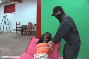 www.escapevideos.com - Alexis Hogtied Pantyhose Hood thumbnail